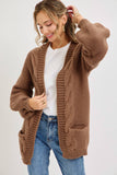 Chunky Cable Knit Cardigan (M, L)