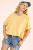 Mineral Washed Oversized Top, Yellow (M, L)