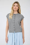 Raw Edge Sleeveless Lightweight Cardigan, Butter Yellow (S-L)