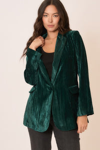 Crushed Velvet Blazer, Hunter Green (S, L, 3x)