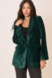 Crushed Velvet Blazer, Hunter Green (S, L, 3x)