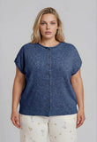 Plus Raw Edge Sleeveless Lightweight Cardigan, Blue (1x-3x)