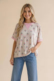 Crew Neck Tulip Floral Pullover Knit Top