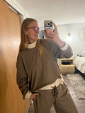 Striped Mock Neck Trim Set (S-3XL)