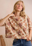 Floral Print Short Sleeve Cardigan