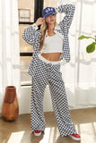 Checkered Straight Leg Lounge Pant