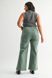 Mica-High Rise Wide Leg-Light Green (13, 18w)