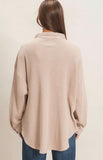 Mineral Wash Waffle Knit Shacket, Dark Taupe (S-L)