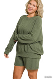 Pullover & Shorts Set, Dark Olive (S-3x)