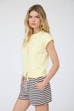 Raw Edge Sleeveless Lightweight Cardigan, Butter Yellow (S-L)