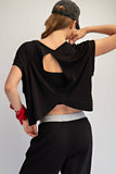 Open Back Athletic Top, Black (L)