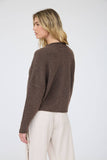 Lightweight Button Down Knit Cardigan, Dark Brown