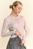 Checkered Mesh Top- Ivory/Taupe (3X)