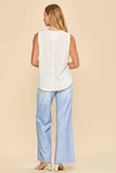 Round Neck Knit Tank Top, Ivory