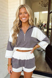 LAS Exposed Seam Detail Top Shorts 2pcs Set (S-XL)