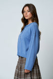 Raw Edge Exposed Seam Cardigan, Butter Yellow
