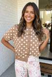 Polka Dot Button Down Casual Sweater Cardigan (S-XL)