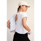 Open Back Athletic Top, Black (L)