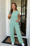 Cropped Tank Top and Jogger Set, Moonlight Jade (S-XL)