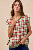 Christmas Plaid Tie Sweater Vest