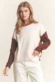 High Round Neck Soft Knit Sweater Top (M)
