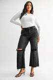 Mica-Vintage Black Distressed Crop Denim (0-3, 16w, 18w)