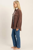 Mineral Wash Waffle Knit Button-Up Shacket (S-L)