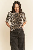 Leopard Asymmetrical Short Sleeve (S-2X)