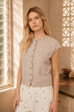 Raw Edge Sleeveless Lightweight Cardigan, Butter Yellow (S-L)