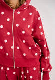 Polka Dot Zip Up Sweatshirt