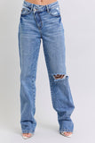 Judy Blue- High Waisted Criss Cross Dad Jean