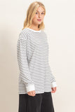 Striped Long Sleeve Crew Neck Top