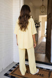 LAS-LIVE Drawstring High Waist Pants Loungewear Set (S-XL)