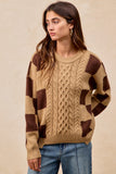 Checkered Cable Knit Sweater