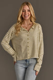 Lt. Green & Ivory Striped Cardigan