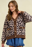 Leopard Knit Cardigan (S,M)