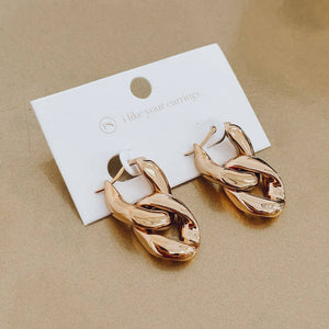 Urban Edge Gold Chain Link Earrings - WATERPROOF