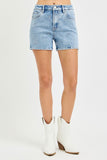 Risen- High Rise Embroidered Detail Shorts