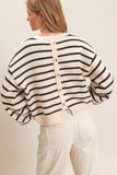 Striped Ribbed Crew Neck Sweater (S-L)