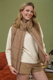 Solid Zip Puffer Vest- Mocha (M-1X, 3X)