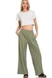Ribbed Quarter Zip & Pants Set, Light Olive (S-L)