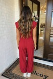 Cropped Tank Top and Jogger Set (S-XL): Red (S-XL)