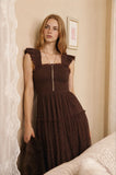 Polka Dot Chiffon Tiered Dress