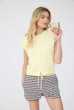 Raw Edge Sleeveless Lightweight Cardigan, Butter Yellow (S-L)