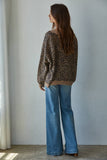 Sweater V-Neck Leopard Cardigan (S, M)