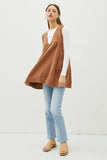 Oversized V-neck Sweater Vest- Pecan (m/l)