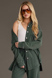 Pine Green Washed Soft Button Up