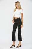 Mica- High Rise Crop Flare Black Denim