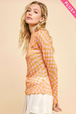 Orange/Pink Checkerboard Mesh Layering Top (2x)