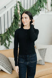 Long Sleeve Scallop Cardi- Black (XS-XL)